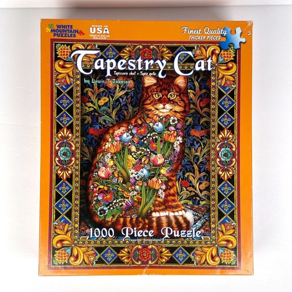 White Mountain Games Tapestry Cat 00 Piece Puzzle Lewis T Johnson White Mountain Puzzles